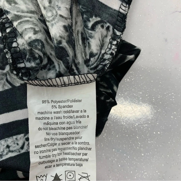 Maxi Dress Y2K Medium Empire V Neck‎ Black Print Spaghetti Strap Flowy Stretch - Picture 11 of 14